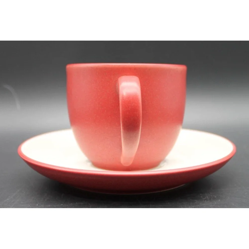 Noritake Colorwave Raspberry Espresso Cup & Saucer Set Stoneware Red